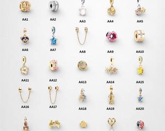 Gold Plated Charms, Fits European Bracelet, Birth Flower Charms, Cross Bracelet,Bridle Charm, Snake Bracelet Charm, Grandma Bracelet, Gift
