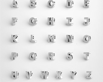 Initial Letter Charms For Bracelet, S925 Sterling Silver Charms, Custom Name Charms, A-Z Bracelet Charms, Snake Chain Bracelet Charms, Gift
