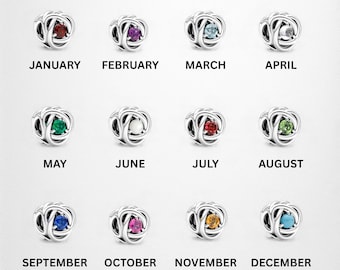 Birthstone Charm for Bracelets, 12 Month Charms, Fits European Bracelet, Evil Eye Bracelet Charms, DIY Jewelry, Dangle Beads, Necklace Charm