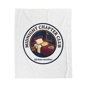 Midnight Chapter Club Velveteen Plush Blanket | Book Lover, Cozy Reader