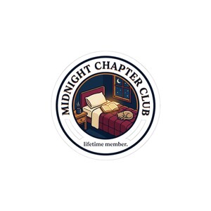 Midnight Chapter Club Sticker | Book Lover, Cozy Reading Aesthetic