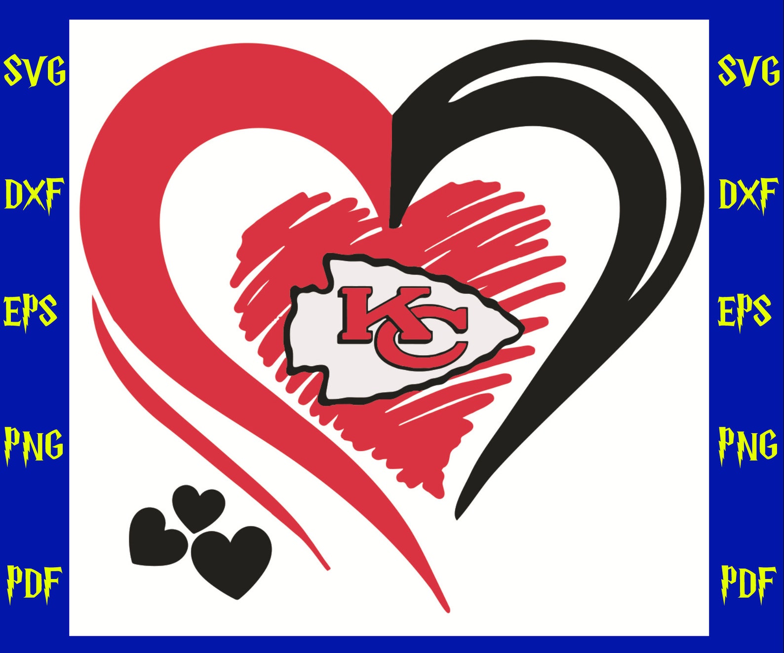 Heart Kansas City Chiefs Svg Sport Svg Kansas City Chiefs Etsy