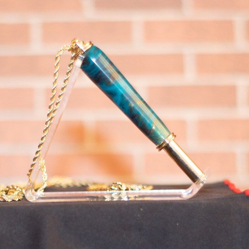 Seam Ripper Necklace blue swirl
