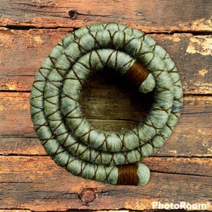 Olive Grove. Spiralock dreadlock,wire spiral hair ties. Ponytail & dread bun heaven. Damage Prevention design, earthy green blend for locs. image 1