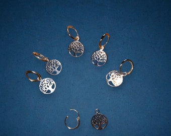 Tree Of Life. Sterling Silver dreadlock jewellery with Sterling Silver rings. (Pendent 10mm, Sleeper ring 9mm) just loop through your loc!