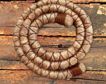 Cinnamon Swirl. Dreadlock, loc, dread spiral hair tie.  Bendy, damage preventing woolly bun & ponytail heaven.  Mixed brown spiralock dred.