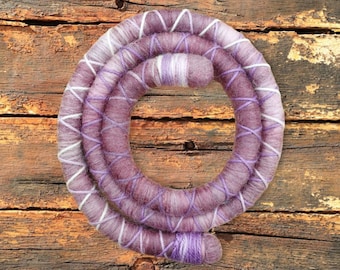 The Purple Patch. Woolly, bendable, wire dread lock hair tie, wrap around pony tail and Dreadlock bun heaven. Ethically sourced Merino wool.