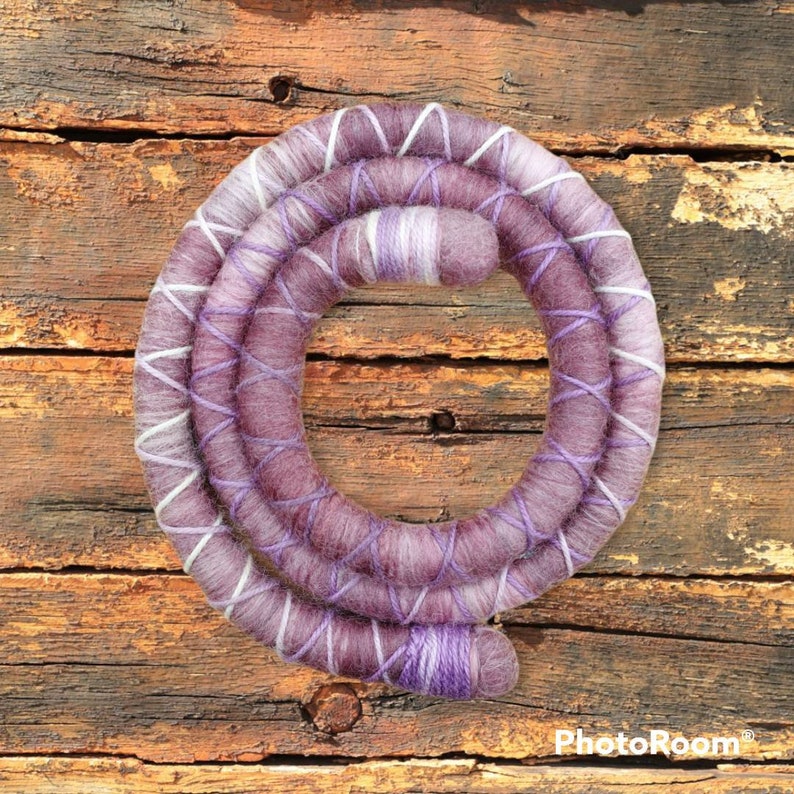 The Purple Patch. Woolly, bendable, wire dread lock hair tie, wrap around pony tail and Dreadlock bun heaven. Ethically sourced Merino wool. image 1
