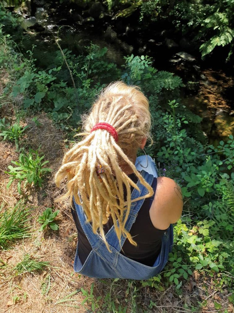 Flamenco. Dreadlock Spiralen, biegsam, flexibel, wollig dred loc dutt und Pferdeschwanz Himmel. Ethischer, dread Haarschmuck. Funktional, hübsch Bild 5