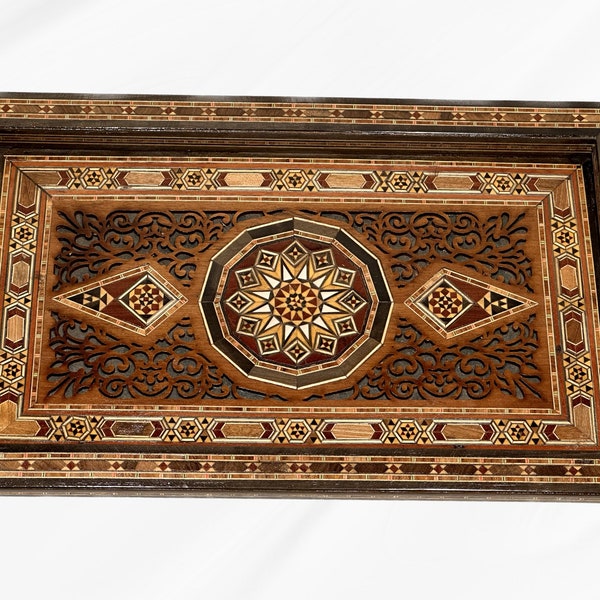 Serving Tray from Lebanon - Engraved Wood Serving Tray