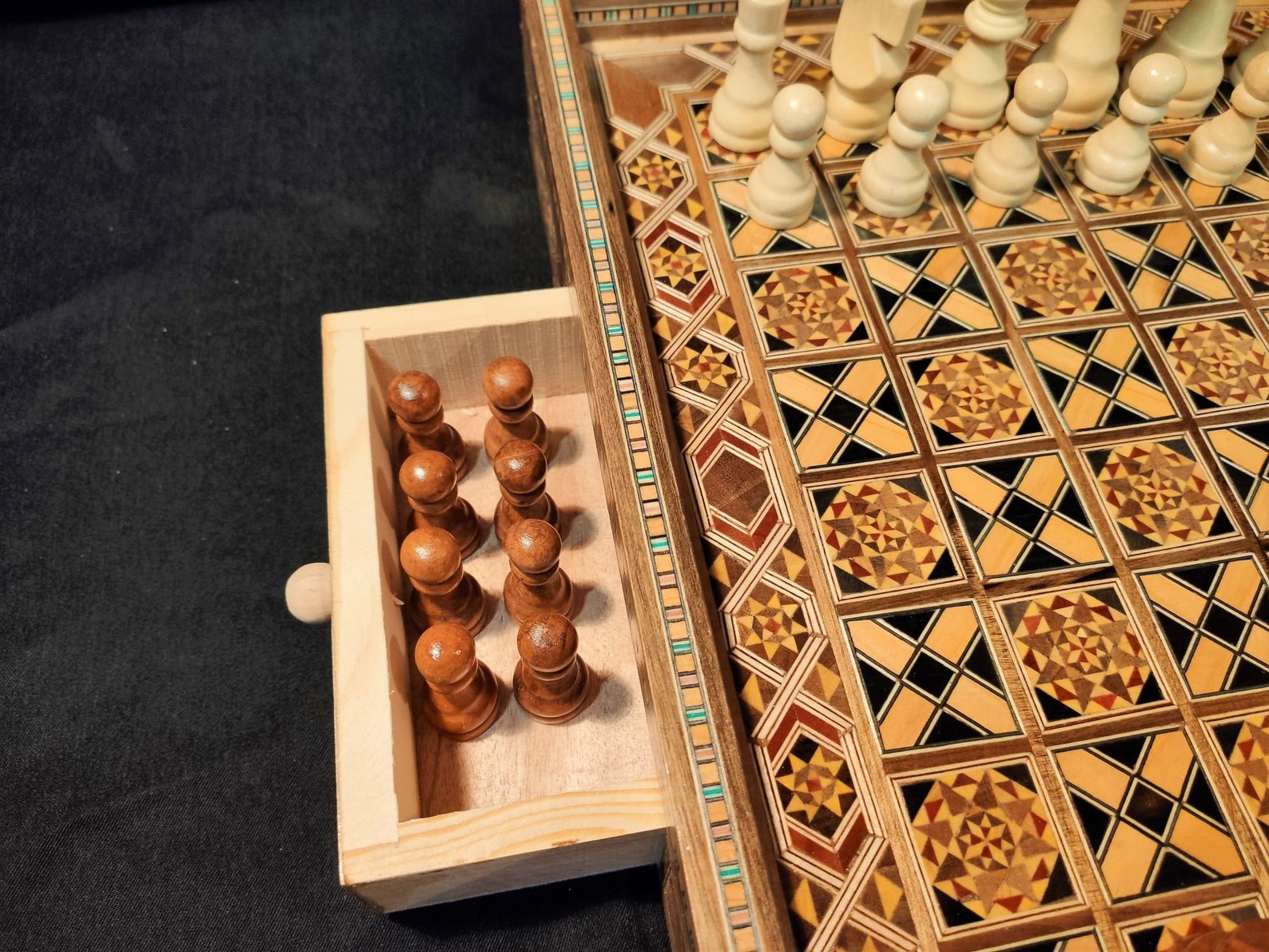 Deluxe Chess Set and Checkers Board From Lebanon Handmade & Etsy