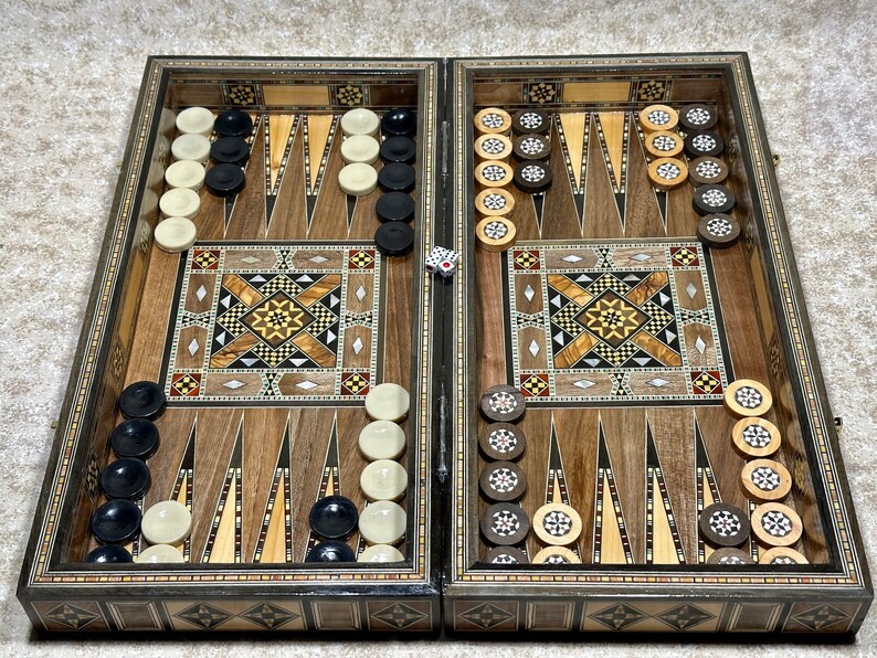 Buy Lux Backgammon Set and Chess From Lebanon Handmade India - Etsy