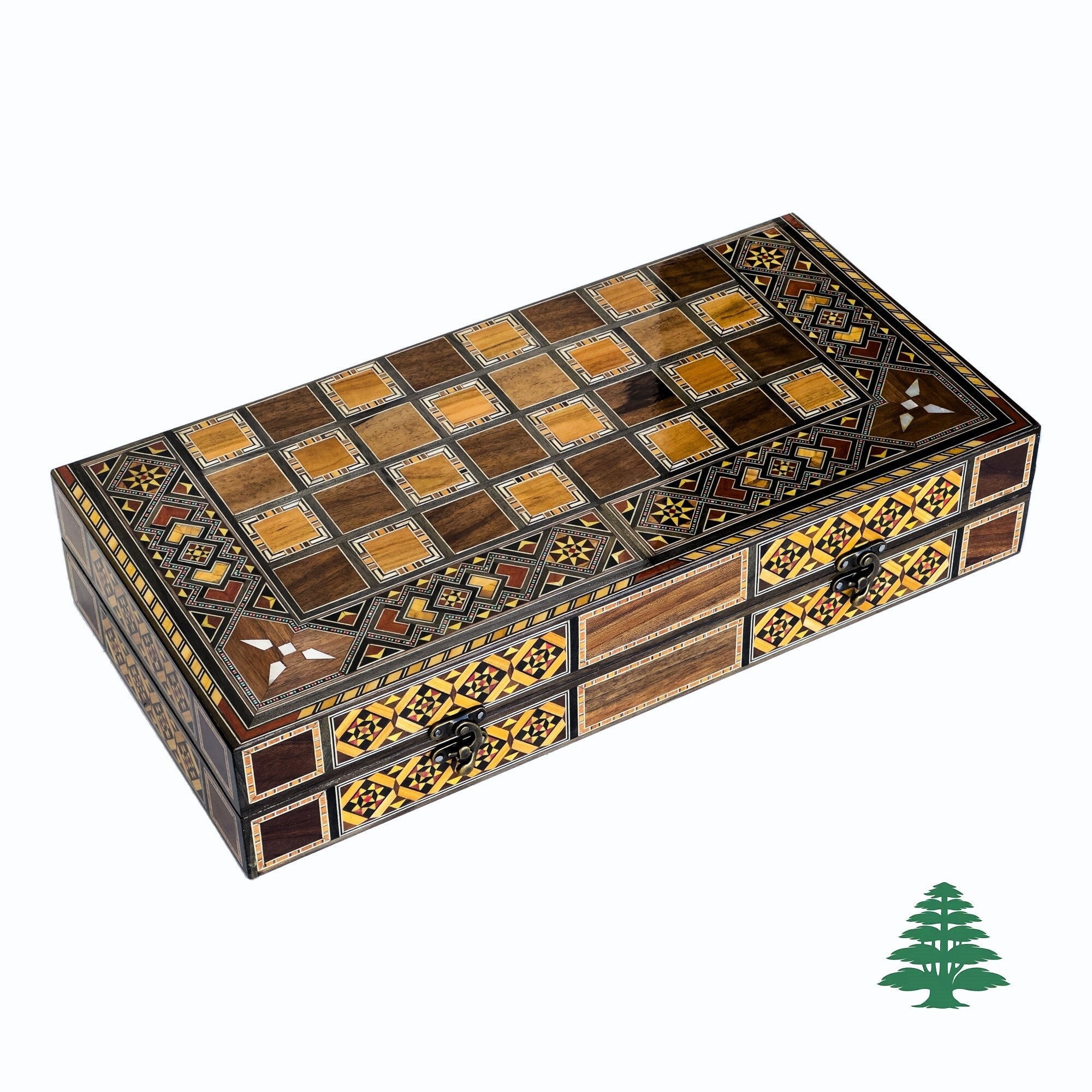 SALE Backgammon Board - Lebanese Handmade Backgammon Game Chess Set - Vintage & Antique Design from Lebanon - Checkers Personalizable