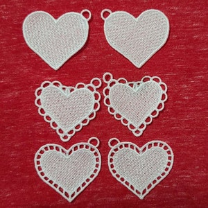Heart Earring Free Standing Lace Earring Digital Design file for Embroidery