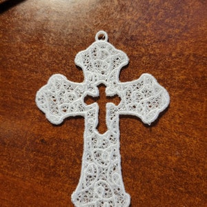 Cross Free Standing Lace Ornament Digital Design file for Embroidery