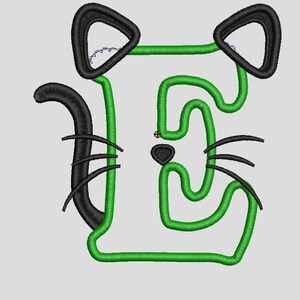 Cat Applique font - Letter E