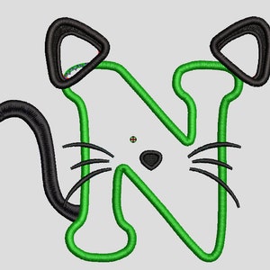 Cat Applique font - Letter N