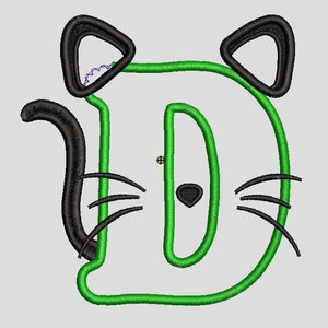 Cat Applique font - Letter D