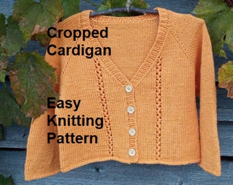 PDF KNITTING PATTERN / Top Down v-neck Cardigan / Double Knit Vertical Zig Zag Jacket / File to Download