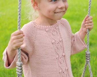 PDF Knitting Pattern / Crop Sweater for Baby Girl / Top Down Seamless Knit Instruction to download