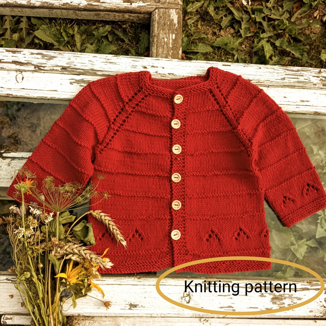 Knitting Patterns. Beginner Baby Girl Cardigan, Easy Knit Sweater for Toddler, Pdf Instruction