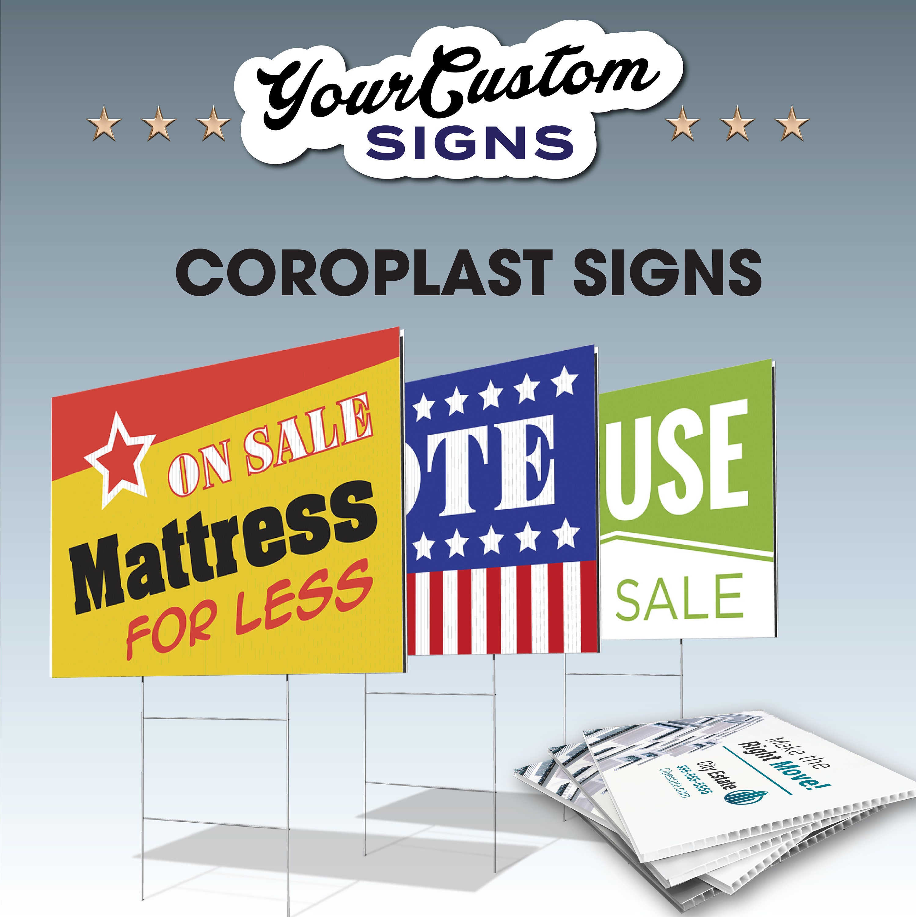 Custom Sign PVC Coroplast Foam Core Aluminum Styrene Acrylic Etsy