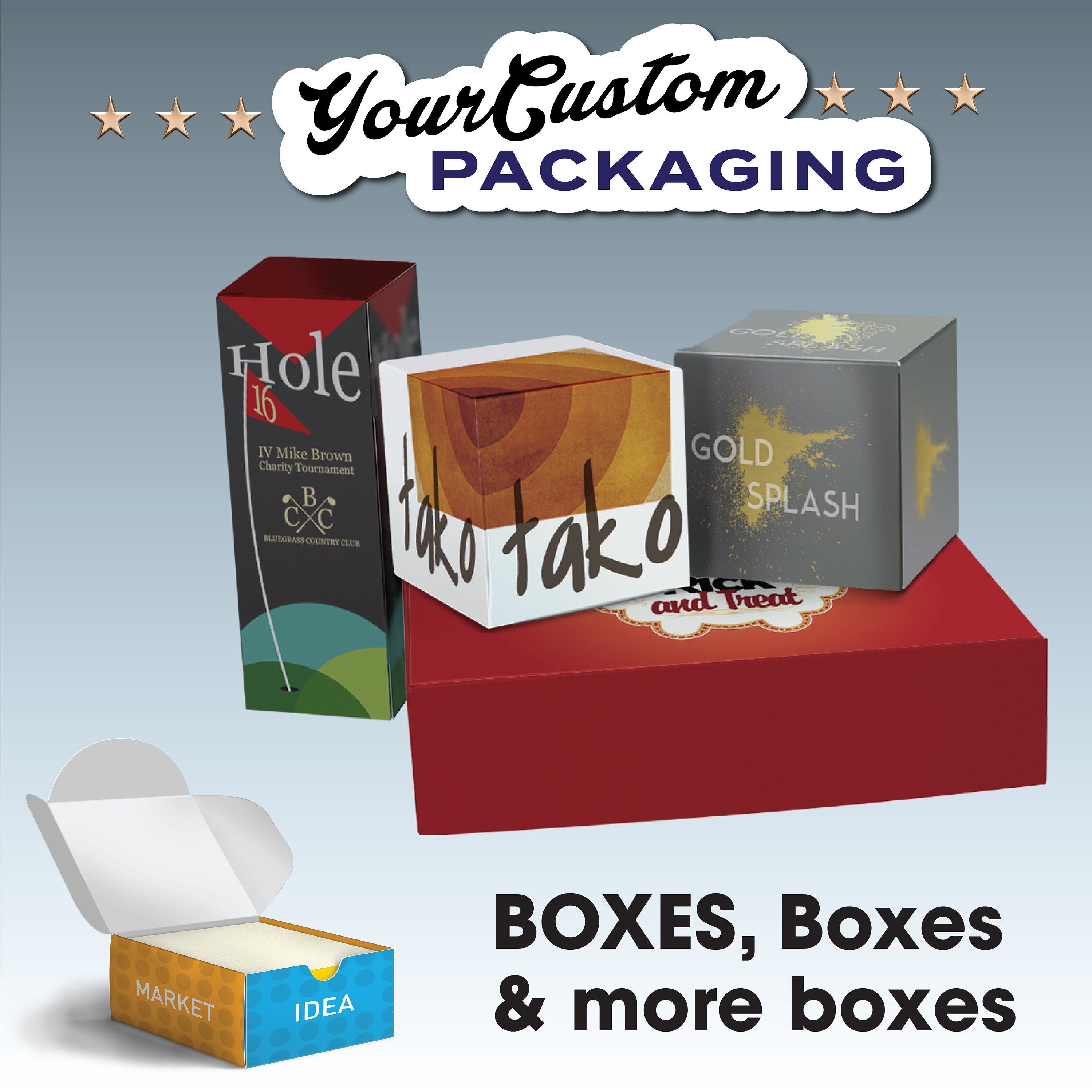 Custom Printed Packaging Boxes Inserts Stickers Labels Hang Tag for ...