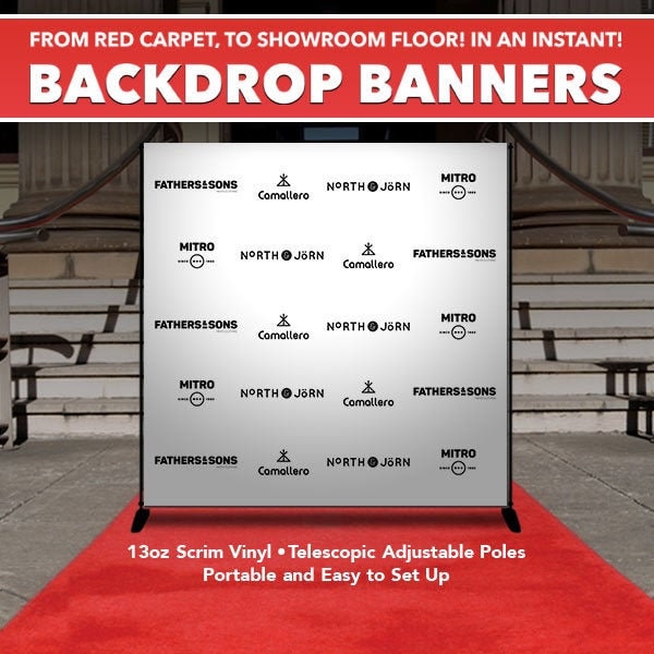 Custom Printed Backdrop Step & Repeat Banner With Telescopic Stand for ...