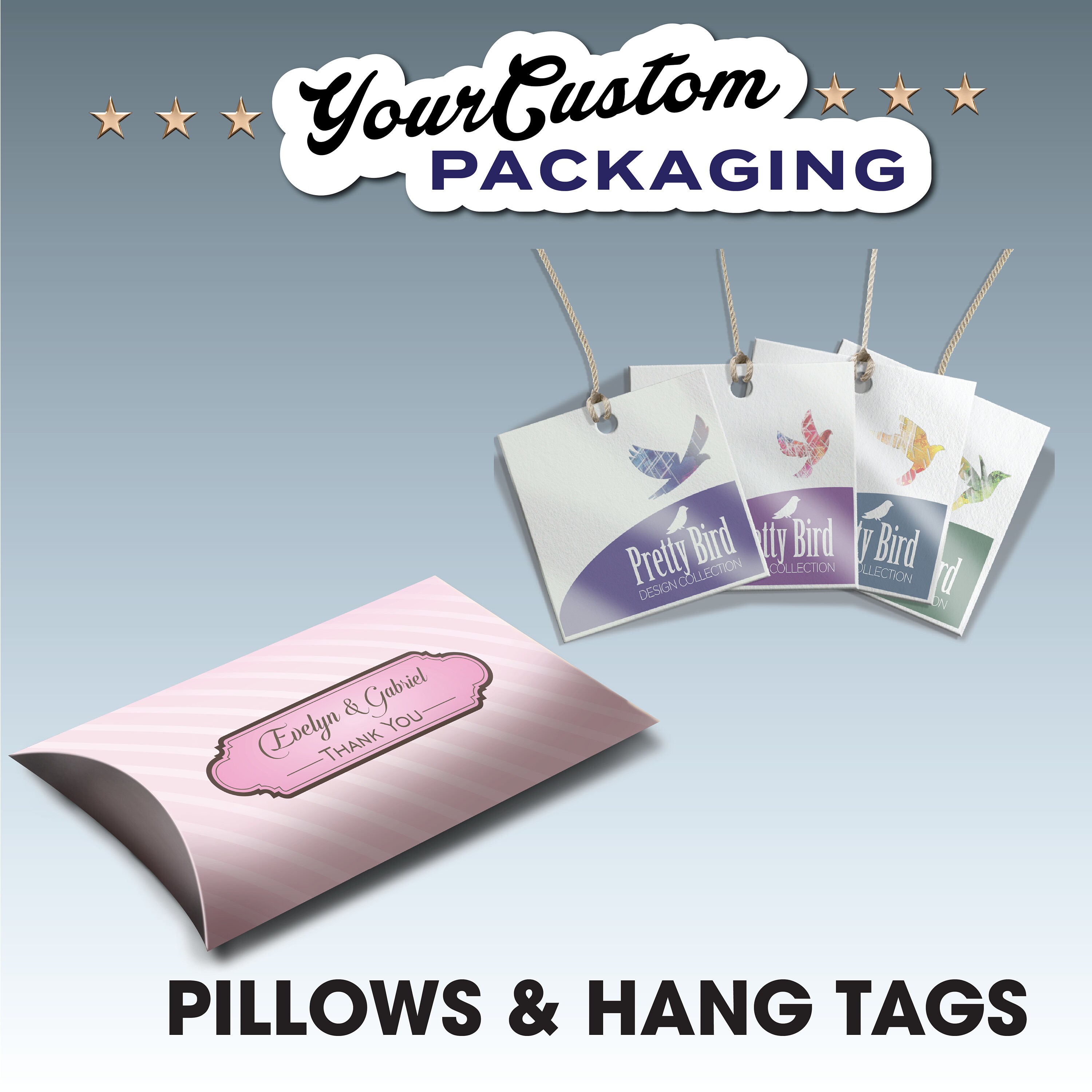 Custom Printed Packaging Boxes Inserts Stickers Labels Hang Tag for ...