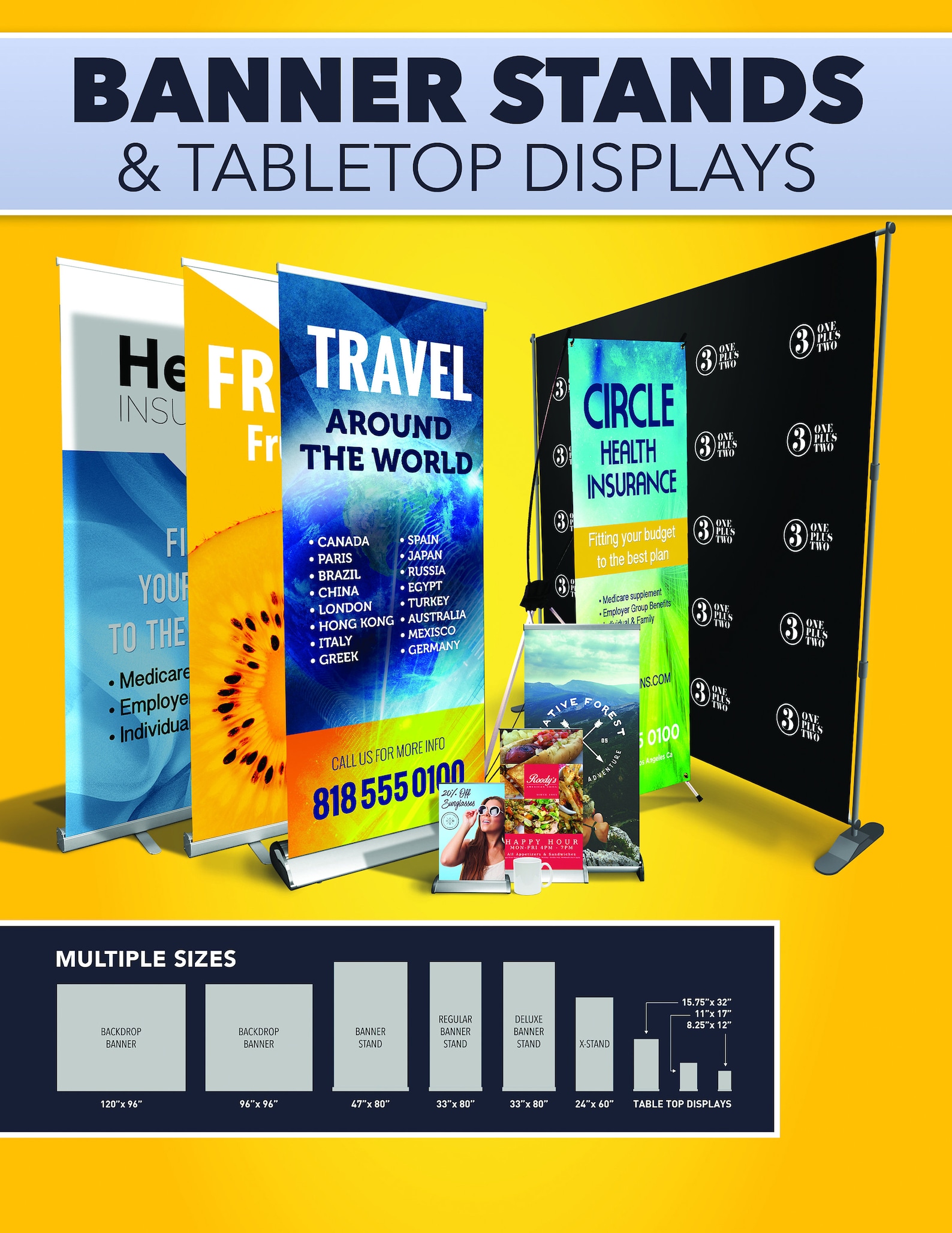 Custom Printed Table Top Banner Stand for Events Tradeshows Etsy