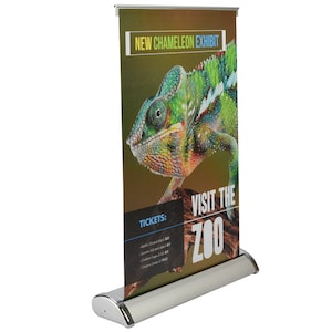 Custom Printed Table Top Banner Stand for Events Tradeshows Retail Weddings Anniversary Birthdays retractable