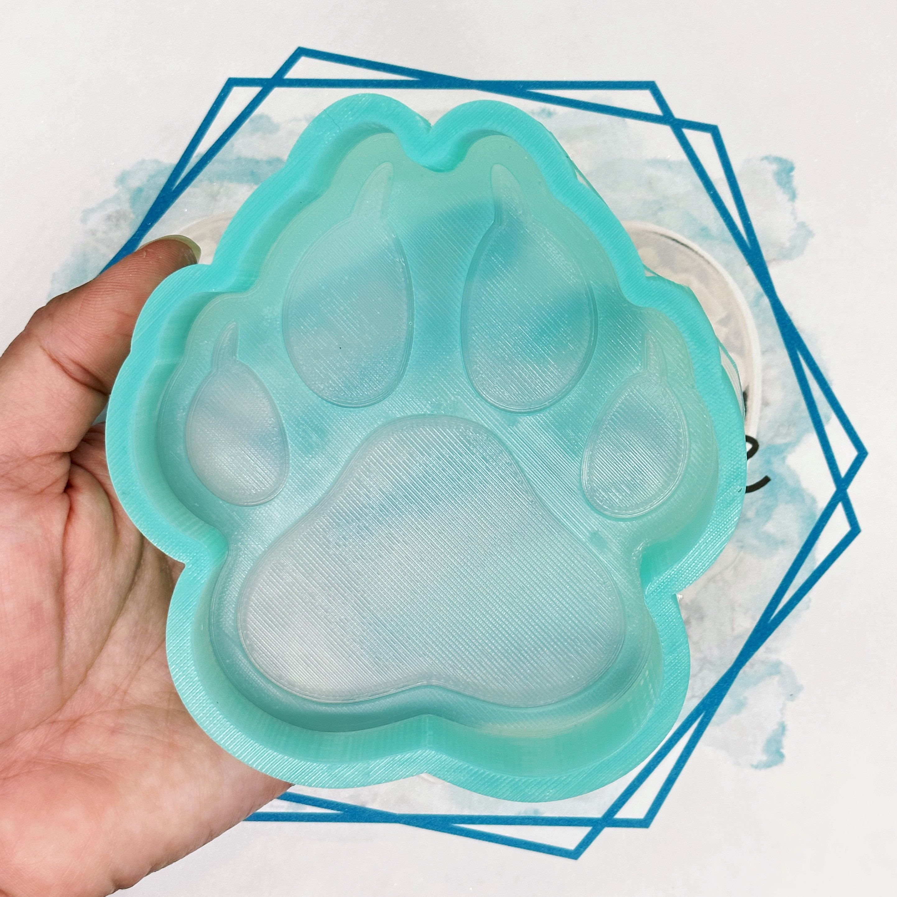 RFGHAC Dog Paw Print Heart Silicone Molds Love Ribbon Keychain Resin Mold  Water Droplet Earring Silicone Resin Molds Bear Paw Epoxy Resin Molds for