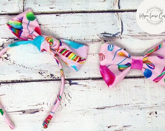 Candy Birthday Hair Bow and Headband Set, Two Sweet, Sweet One