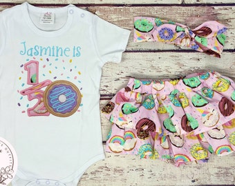 Half Birthday Donut Outfit, Sweet One Custom Outfit, Embroidered Bodysuit, Donut Grow Up, Sweet Theme Shirt, 6 Months Outfit