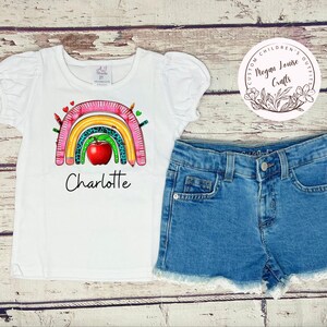 First Day of School Shirt, Back to School Outfit, Rainbow School Shirt, Crayon School Shirt, Grade School, Elementary School, Preschool