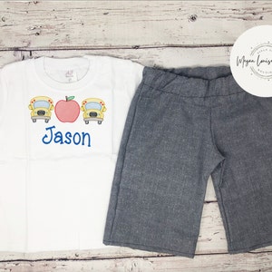 Erster Schultag Outfit, Jungen Grundschule Outfit, Zurück zur Schule, passendes Shirt und Shorts, Erstklässler Outfit, Pre-K Outfit
