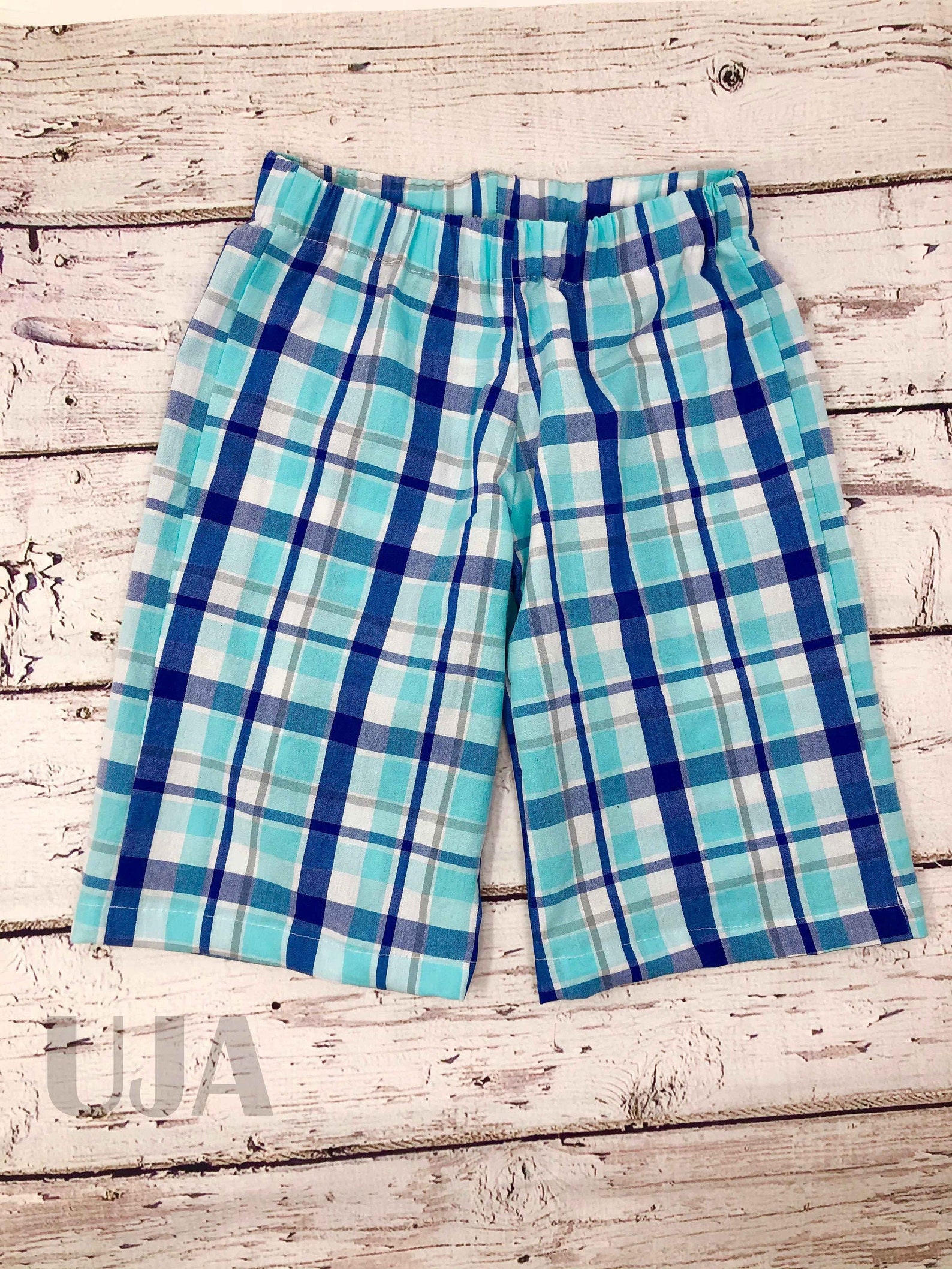 Blue Checkered Shorts Kids Shorts Toddler Pants Summer Etsy