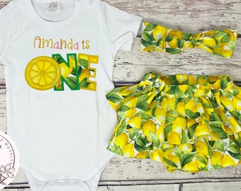 Lemon Birthday Outfit, Lemonade Outfit, 1st Birthday Outfit, Summer Baby Outfit, Numbered Birthday Outfit, First Birthday, Matching Outfit