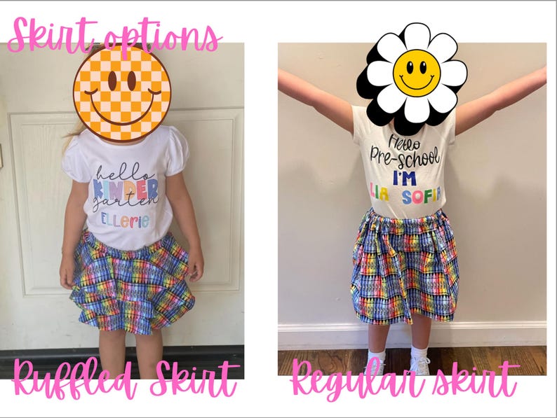 Embroidered First Grade Outfit, Crayon Skirt, Back to School - Etsy