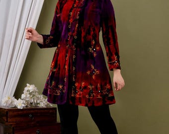 Velvet Coat 3/4 Length - Autumn
