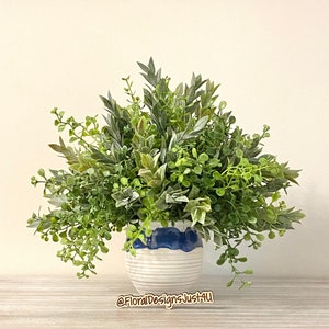Modern Farmhouse Greenery Arrangement, Small Greenery Arrangement, Shelf Decor, Farmhouse Arrangement, Greenery Centerpiece, Kitchen Decor