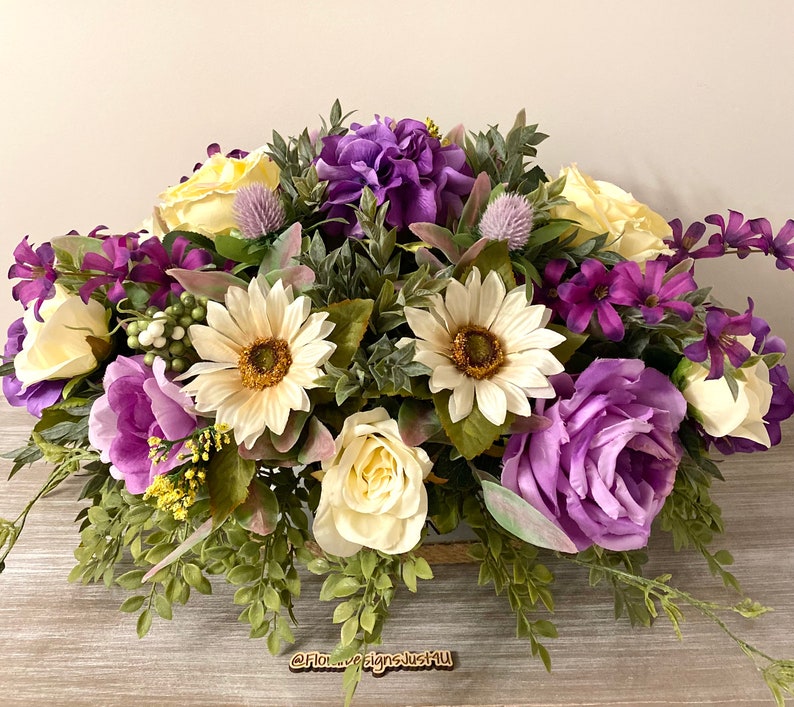 Large Modern Farmhouse Floral Centerpiece Elegant Floral Etsy