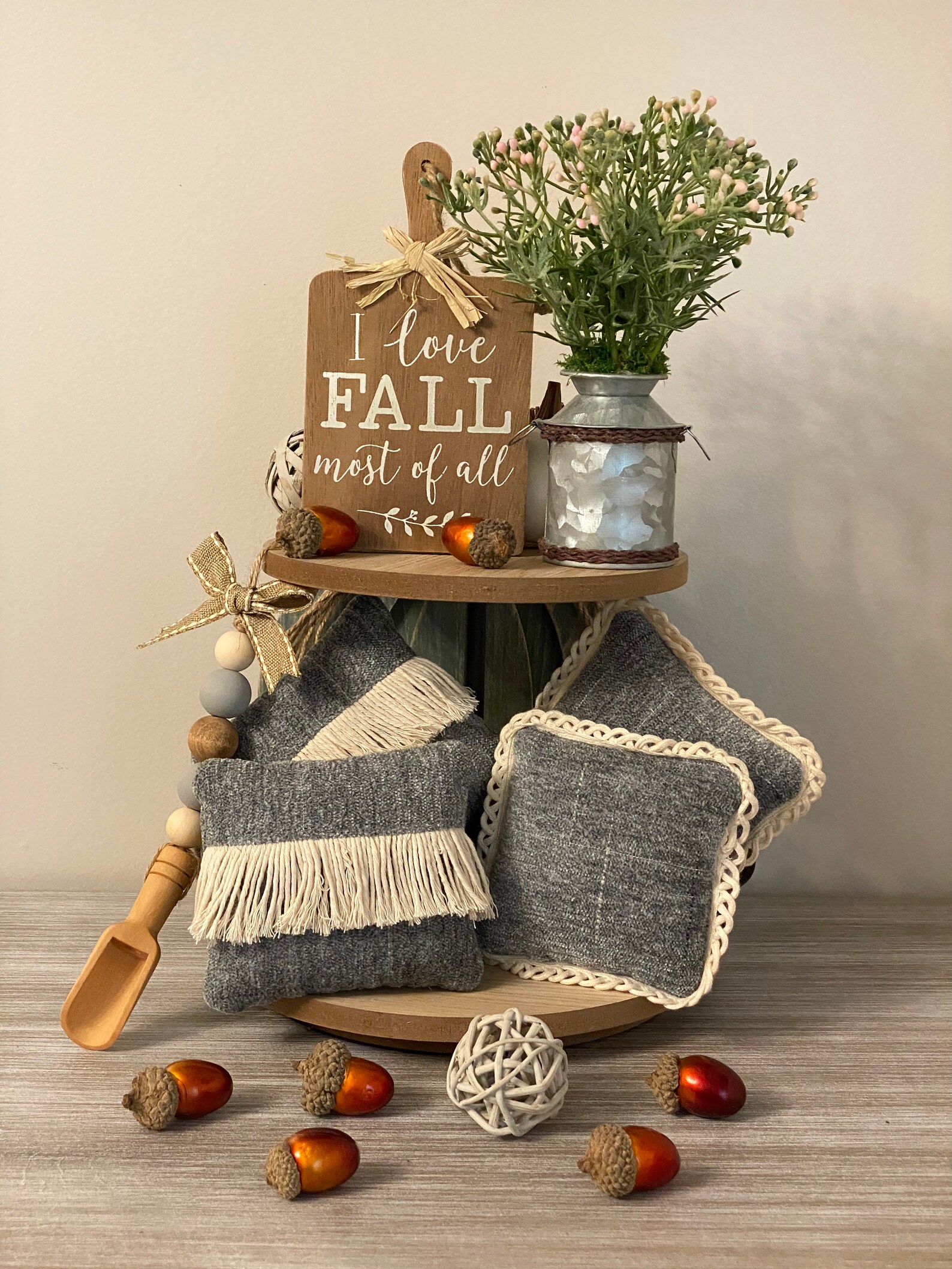 Boho Style Mini Pillows Decorative Mini Pillows Tiered Tray Etsy