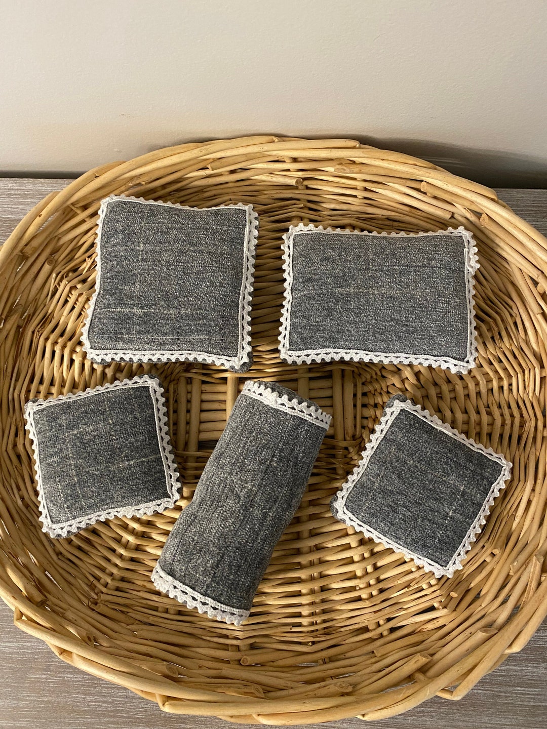 Country Style Mini Pillows, Decorative Mini Pillows, Tiered Tray Decor