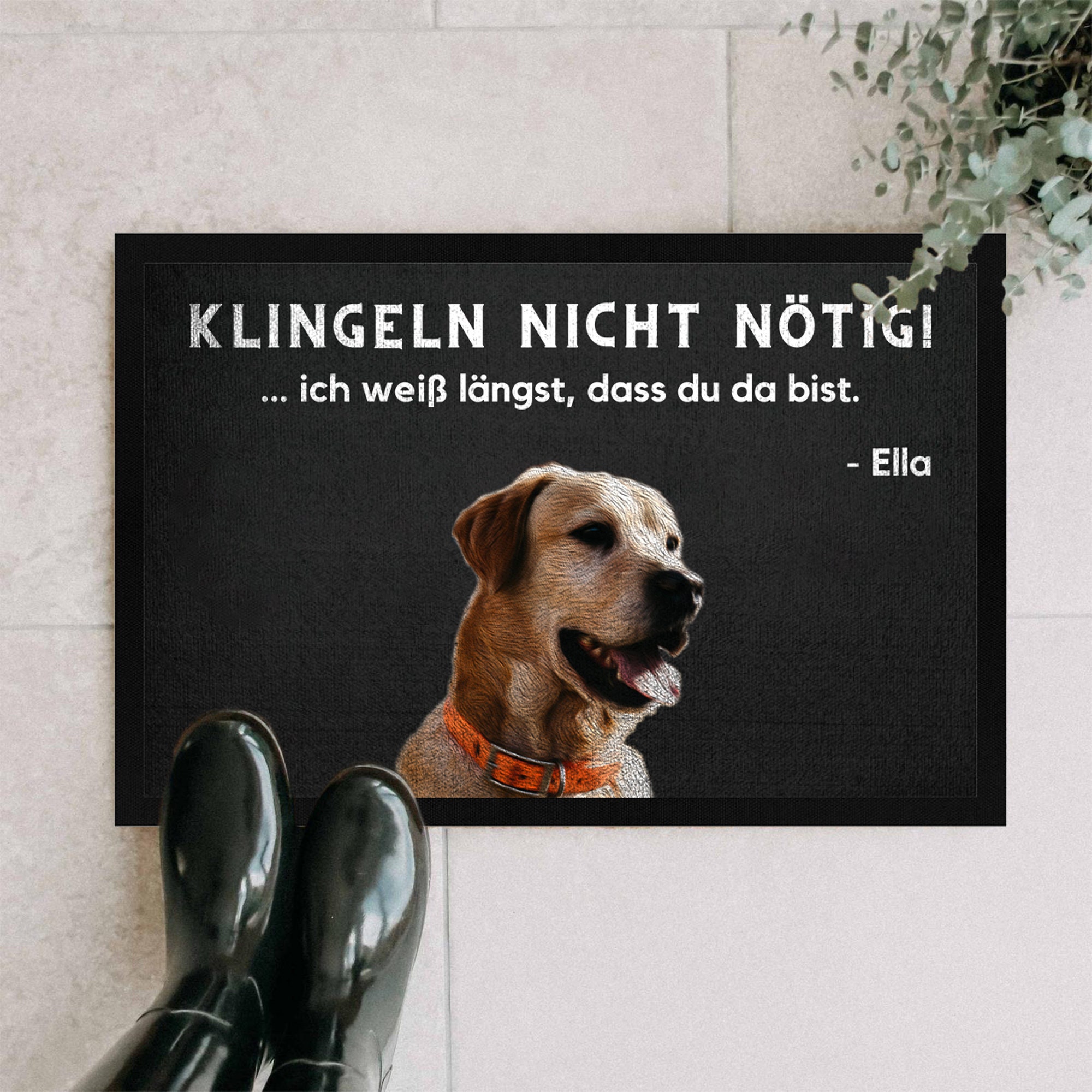 personalisierte fussmatte hund