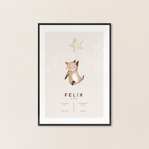 Personalisiertes Babyposter mit Geburtsdaten & Namen, Poster zur Geburt, Geschenk zur Geburt, Neugeborenen Geschenk, Geschenk Mama, Baby