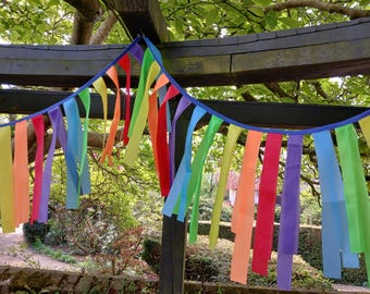 Bright Ribbon Bunting for Pride, Festivals, Garden Parties