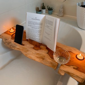 Live edge bathtub tray | Bath caddy | Bathroom shelve | Bath board Large | Handmade