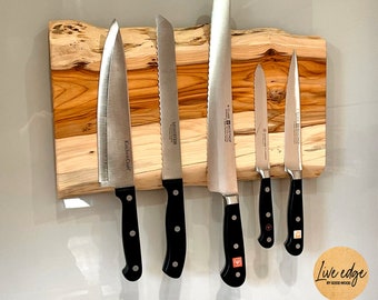 Live Edge Magnetic Knife Block | Live edge wooden Knife holder | Natural edge | Knife rack | Knives | Knives holder