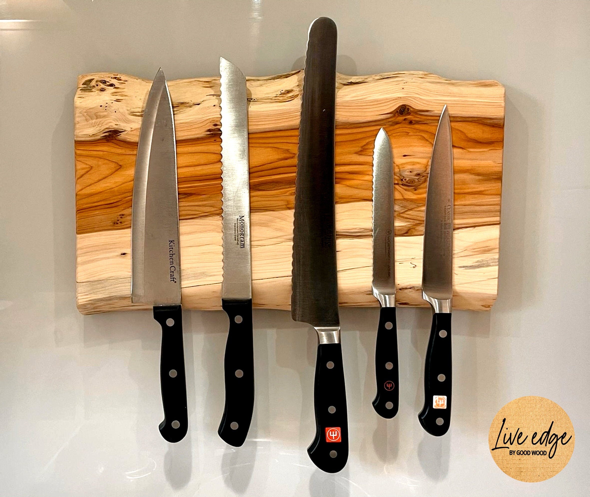 Live Edge Knife Block Live Edge Wooden Knife Holder Etsy UK